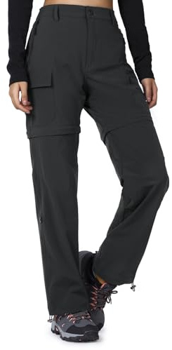 Cycorld Women's Hiking Trousers Zip-Off: Lightweight, Black, M