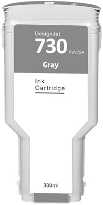 Hallosun 300ML HP 730 Grau (P2C72A) Tintenpatrone Kompatibel für HP DesignJet T1600 T1700 T2600 Drucker