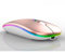 Souris sans Fil Bluetooth, 2,4G, Ergonomique, 7 Couleurs Rétro-éclairées RVB, Connexion USB sans Fil (Rose Doré)