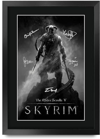 HWC Trading Skyrim Geschenke: Gedrucktes, signiertes Autogrammbild für Videospiel-Fans und Gamer - A3 Gerahmt