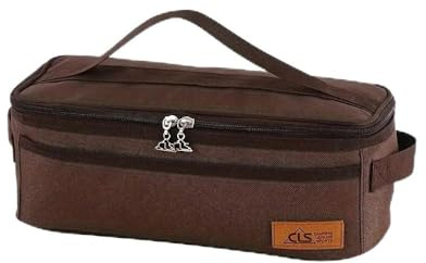 Outdoor Picknick Bestecktasche Reise Waschtasche wasserdicht Auto Camping Kosmetik Organizer mit Aufhänger für Campingurlaub (Kaffee)