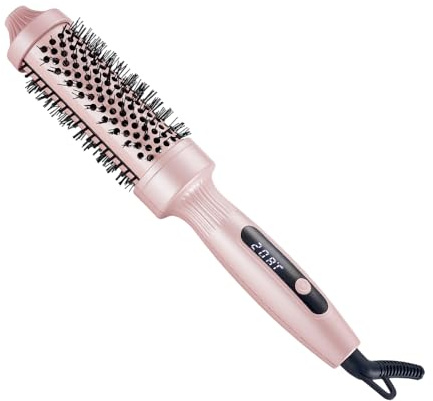 Thermal Brush Lockenbürste, 38 mm Thermobürste Keramik, Hot Brush Rundbürste mit Hitze, Wärmebürste Haarbürste mit Digitalanzeige, 3 in 1 Heiße Rundbürste Verwendet als Kamm, Glätteisen, Lockenstab