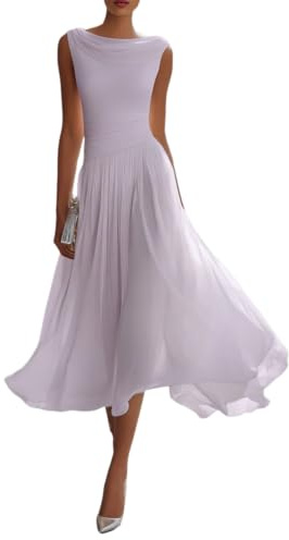 Onsoyours Donna Estivo Abito Elegante Leggero Cocktail | Sera Abiti Senza Maniche A-Linea Vestiti Da Cerimonia Festa Casual Vacanza