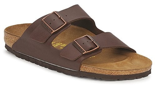 Birkenstock Classic Arizona Birko-Flor, Unisex-Erwachsene Pantoletten, Braun (Dunkelbraun), 43 EU