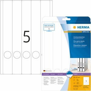 HERMA Ordneretiketten weiß 38x297mm Special A4 VE=125 Stück