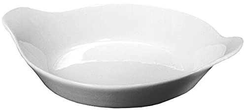 Genware Royal Round Eared Dish | 15cm White Porcelain Dish | Commercial Quality Tableware