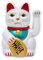 Chat porte-bonheur chinois (Maneki-neko) Starlet24 - Feng Shui, Plastique, Weiss, 13 cm