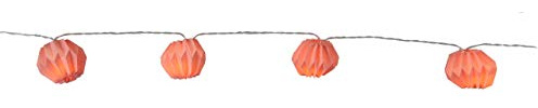 LED-Lichterkette Paper Flower, 10 teilig 10 warm white LED, rosa Papierblumen ca. 2,25 m, Timer, Batterie,