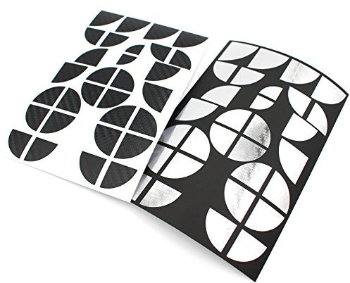 Finest Folia 4D Carbonfolie Emblem Ecken Aufkleber (K004 Schwarz Chrom)