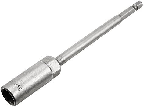 Sourcingmap 1/4 Quick-Change Hex Shank 12mm Nut Setter Driver Drill Bit, 150mm Length, Metric No-Magnetic