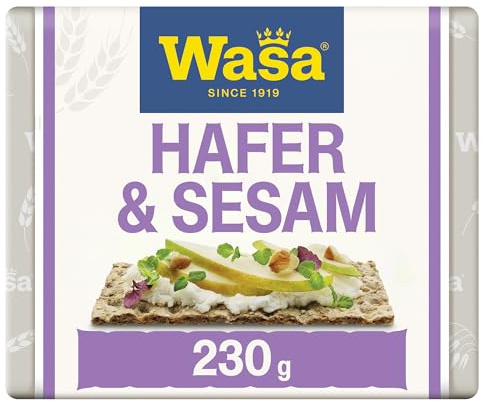 Wasa Spezialitäten Knäckebrot Hafer & Sesam, 12er Pack 230g | Das Milde Hafer & Sesam Knäckebrot, reich an Ballaststoffen