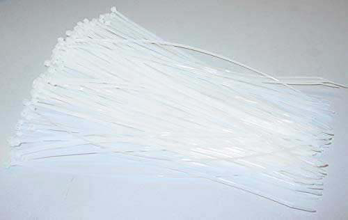 100Stück, 300mm x 3,6mm, Kabelbinder, weiß natur, 30cm lang, KB4