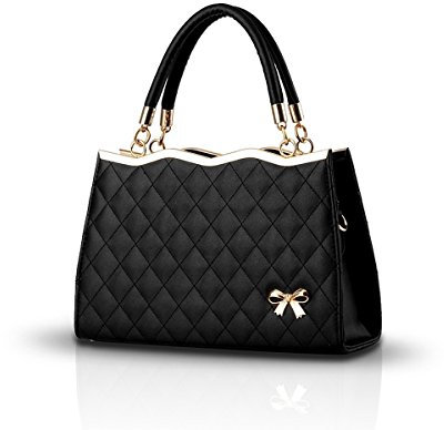 Nicole&Doris Damen Handtaschen Neue Frauen Handtaschen Neue Umhängetasche Lackleder Shell Schultertasche Henkeltaschen Tasche für Frauen Schwarz