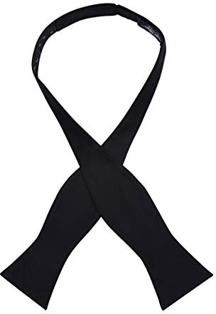 S.H. Churchill & Co. 100% Silk Formal Bow Tie, Solid 16MM Silk Self Tie, Wedding & Tuxedo Bowties Black