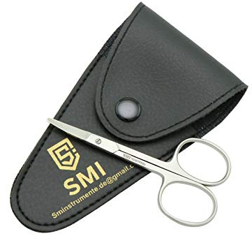 SMI 9 cm Ciseaux à Ongles pour Bébé – Bout Rond pour Sécurité – Ciseaux Bébé Ongle Acier Inoxydable – Pour Doigts et Orteils – Avec Étui