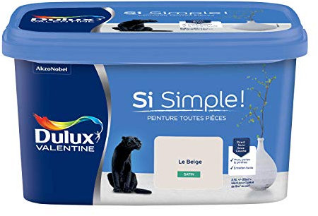 Dulux Valentine Peinture Si Simple Peinture Intérieure Toutes Pièces - Peinture Mur et Plafond, Porte et Plinthe - Couleur : Le Beige Satin - 2,5 L