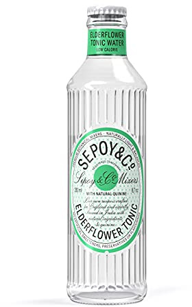 SEPOY & CO. Elderflower Tonic Water - 12 x 200ml | Low Calorie, Less Sugar | Pure Himalayan Water & 100% Natural Ingredients | Elderflower sourced from UK
