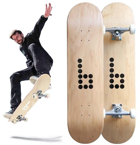 Best Beginner Komplettes Braille-Skateboard inkl. Skateboard-Werkzeug, Aufkleber und Poster (20,3 cm)