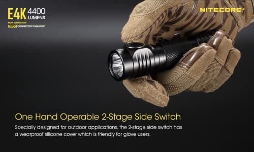 Nitecore E4K - LED Taschenlampe Extrem Hell - 4400 Lumen IP68 LED Wasserdicht ([ Inklusive Wiederaufladbar 21700 Akku & USB C Kabel ])