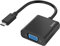 Hama USB C auf VGA Adapter, Full HD 1080p (USB C Adapter zum Anschluss von PC, Laptop, MacBook, Tablet, iPad, Handy an Monitor, TV, Beamer, kompatibel mit Thunderbolt 3, 4, DisplayPort-Alternate Mode)