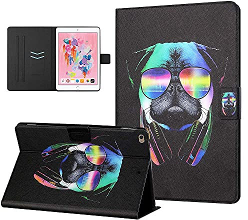 CasaFuny Custodia per iPad 9.7 2018 6a Generazione/2017 iPad 5a Generazione,iPad Air 2 / iPad Air 1,Smart Cover con Auto Sveglia/Sonno Funzione Angoli di Visione Regolabili Posteriore di TPU,Cane