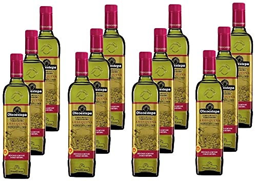Oleoestepa Arbequina - Aceite de Oliva Virgen Extra Pack 12 x 0,75L – DOP Estepa – Extracción en Frío – Variedad Arbequina – Frutado con notas de aceituna madura – Ideal para maridaje y mayonesas