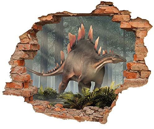 Wandtattoo - Wanddurchbruch mit Aussicht auf Stegosaurus 50 x 41 cm (BxH) - Wandsticker