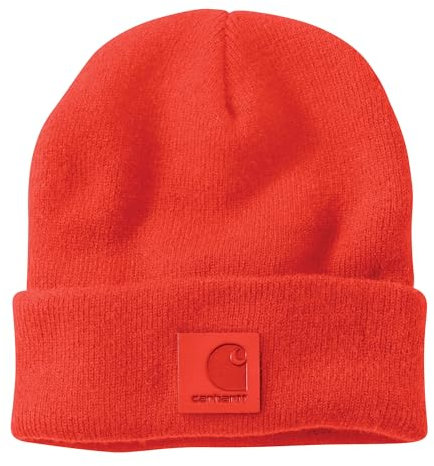 Carhartt Herren-Beanie mit Emblem im gleichen Farbton, Cherry Tomato, Einheitsgröße