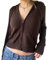 Women Zip Up Rib Knit Cardigan Hoodie Long Sleeve Open Front Cropped Sweater Tops Slim Fit 90S Vintage Jacket Outwear (Brown#1, S)