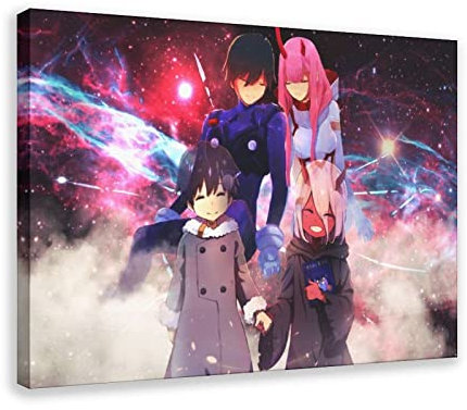 FISH DRAGATE ZeroTwo 02 DARLING IN THE FRANXX Anime-Poster 13 Leinwand Poster Schlafzimmer Dekor Sport Landschaft Büro Zimmer Dekor Geschenkrahmen Stil 50 x 75 cm