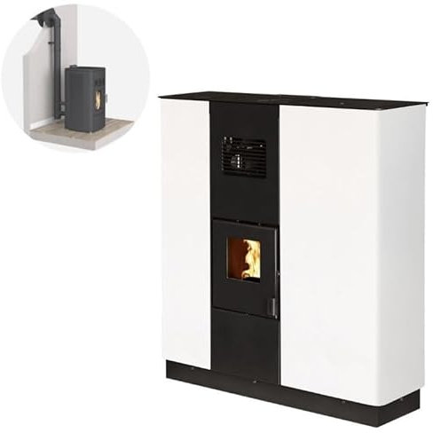 INTERSTOVES - Pack INTERSTOVES Poêle à Granule CORTINA 12 Etanche Concentrique Canalisable + Kit conduit sortie ventouse - Blanc