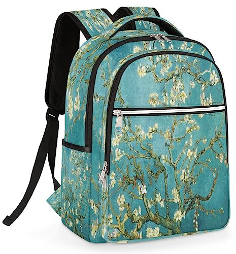 White Daisy Travel Laptop Backpack White Daisy Laptop Backpack Lightweight Casual Daypack Backpack for 15.6 in Laptop, Adult, Vintage Flower Painting
