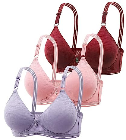 Modaworld 3er Pack BHS Damen Ohne Bügel Push Up BH Set Frauen Sexy Bustier Crop Top Sport-BHS Trainings-BH mit verstellbarem für Alltag Yoga Fitness Sport Outdoor