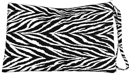 PETTI Artigiani Italiani - Damen-Clutch, Kosmetiktasche, Strandtasche, Handtasche, kleine Handtasche, Reisetasche, Kulturbeutel, rosa Schleife, 100% Made in Italy, Zebra, Pochette - 20x30 cm,