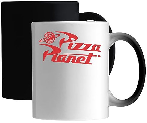 Pizza Planet Logo Ceramic Magic Mug White