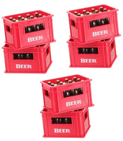 ibasenice Miniatur Bar Theke 6 Sätze Puppenhaus Spielzeug Puppenhaus-bierflasche Puppenhaus-getränke Weinkorb Aus Kunststoff Miniatur-bierflaschen Mini-saftflaschen Plastik Nuckelflasche Getränkekiste