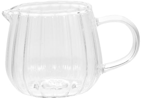 LIFKOME Mini Pichet à Lait Verre Transparent Pour Sirop Et Sauces Contenant Pratique Pour Bar à Café Et Réfrigérateur Design Élégant Et Résistant Utile Pour Mousse Et Préparation
