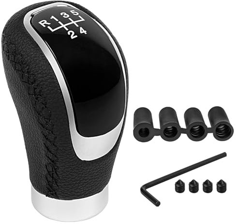 EEASSA Auto Getriebekopf, Manueller Leder Schaltknäufe, Stick Shifter Handball Adapter, Schalthebel 5 Schaltknöpfe für Audi A3 8V A4 B8 B9 A5 A6 C7 C8 Q3 8U Q5 Q7 S3 S4 S5, Car Gear Lever Knob Head