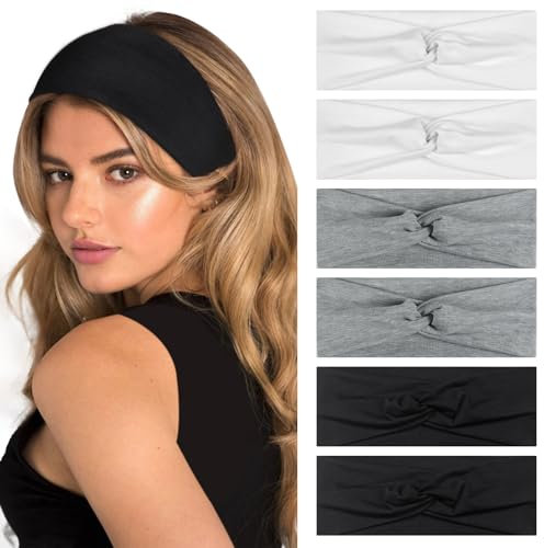 PROPOG Haarband Damen, Stirnband Damen Sommer Dünn Rutschfest Breites Haarbänder Elastisch Bandana Weiche Kopftuch Headband Haarschmuck für Yoga Sport Laufen Exercise ZFD