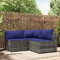Blukee 3-TLG. Garten-Lounge-Set mit Kissen Grau Poly Rattan Balkon Lounge Klein Gartenlounge Outdoor Balkonlounge Garden Furniture Sets Balkonsofa Gartensofa Loungemöbel Balkon Outdoor Sofa