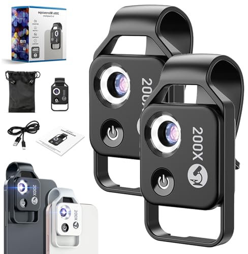 TETGSET Nano Zoom X200, Nano Zoom FüR Smartphone, Nanozoom200, Nano Zoom 200 FüR Handy, Nano Zoom FüR iPhone (Mit CPL,2*Schwarz)
