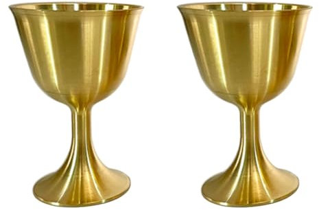 Zerodeko Juego de Copas de Latón Cáliz Copa de Comunión para Decoración Uso Religioso en Templos