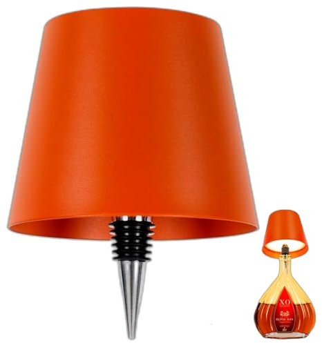 Wireless Bottle Lamp,3 Color Rechargeable Wine Bottle Lights Kit for Liquor Bottles Battery Operated Rechargeable Table Lamp Shade for Restaurant, Home, Bar, Home, Office, Christmas (Orange)