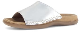 Gabor Damen Pantoletten, Frauen Slipper,Best Fitting,Gartenschuhe,Sommerschuhe,sommerclogs,Sandalen,Freizeitschuhe,Slides,Silber,42 EU / 8 UK