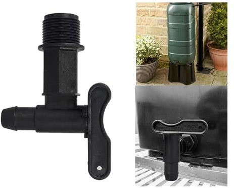 TYNXK Accesorios para Barriles De Lluvia Water Butt Tap Plastic Adapter Home Garden Faucet Plastic Adapter Beer Home Rain Brew Tool Durable Tool Useful Water Butt Tap Accesorios para Depósito(Black)