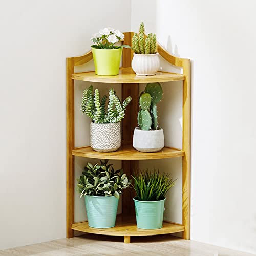 Bambus-Eckregal mit 5 Ebenen, Pflanzenständer, Bücherregal für Wohnzimmer, Zuhause, Büro, Küche, kleines industrielles Regal, Ausstellungsregal für Pflanzen und Dekoration