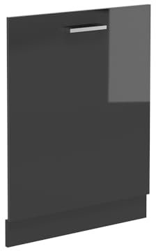 Vicco Geschirrspülblende R-Line, Anthrazit Hochglanz, 60 cm ohne Arbeitsplatte
