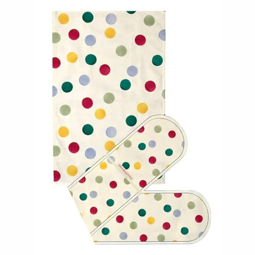 Emma Bridgewater Big Polka Dot Double Oven Glove & Tea Towel Set