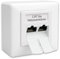 Germany B.e.s.t 1x CAT 6a Universal LAN Dose Netzwerkdose Aufputz & Unterputz EIA/TIA 568A&B | 2x RJ45 Port | CAT6a, CAT7, CAT8 kompatibel - Weiß