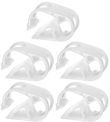 M METERXITY 5-Pack Adjustable Plastic Tubing Clamps 1/8-3/10 Inch Water Flow Control Tube Clip Adjustment Hose Pipe Clips for Beer Bottle/Plumbing/Instruments/Equipment [White]
